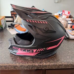 509 Black and Pink Snowmobile Helmet